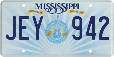 MS license plate JEY942