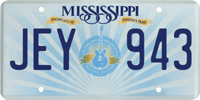 MS license plate JEY943