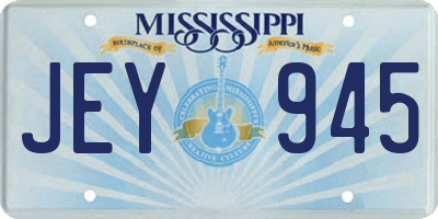 MS license plate JEY945