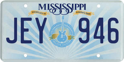 MS license plate JEY946