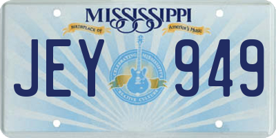 MS license plate JEY949