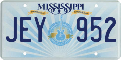 MS license plate JEY952