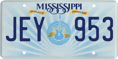 MS license plate JEY953