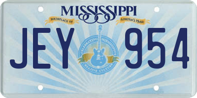 MS license plate JEY954