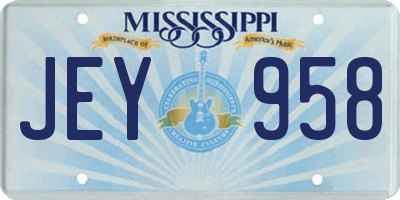 MS license plate JEY958
