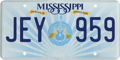 MS license plate JEY959