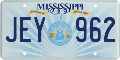 MS license plate JEY962