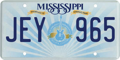 MS license plate JEY965