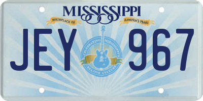 MS license plate JEY967