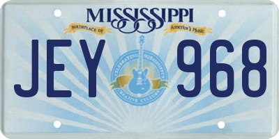 MS license plate JEY968