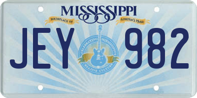 MS license plate JEY982