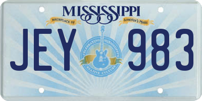 MS license plate JEY983