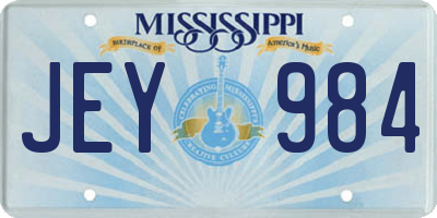 MS license plate JEY984