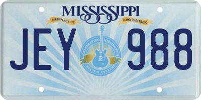 MS license plate JEY988