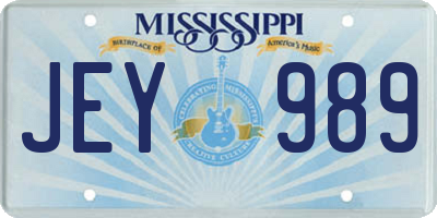 MS license plate JEY989