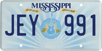 MS license plate JEY991