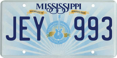 MS license plate JEY993