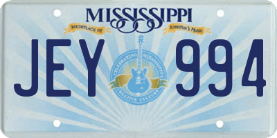 MS license plate JEY994