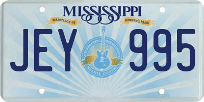 MS license plate JEY995