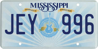 MS license plate JEY996