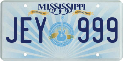 MS license plate JEY999