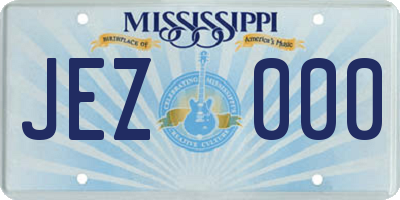 MS license plate JEZ000