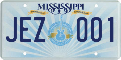 MS license plate JEZ001