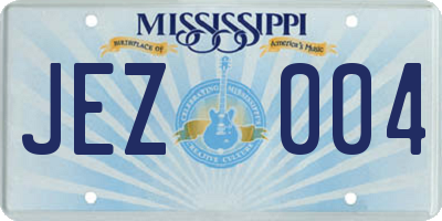 MS license plate JEZ004