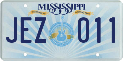 MS license plate JEZ011