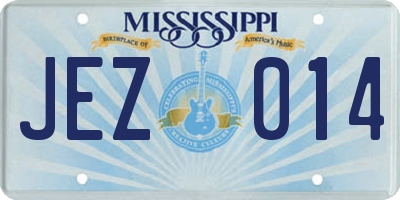 MS license plate JEZ014