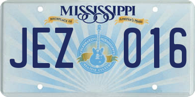 MS license plate JEZ016