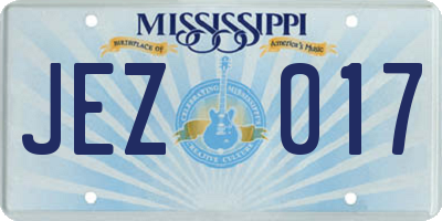 MS license plate JEZ017