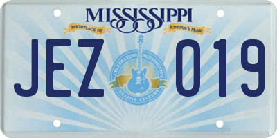 MS license plate JEZ019