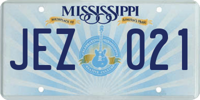 MS license plate JEZ021