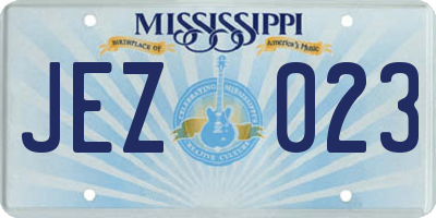 MS license plate JEZ023