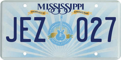 MS license plate JEZ027