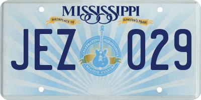 MS license plate JEZ029