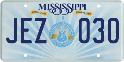 MS license plate JEZ030