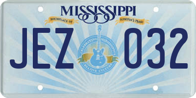 MS license plate JEZ032