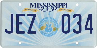 MS license plate JEZ034
