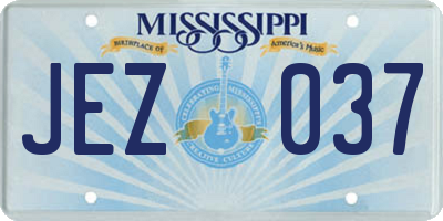 MS license plate JEZ037