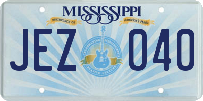 MS license plate JEZ040