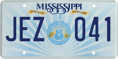 MS license plate JEZ041