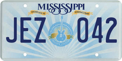 MS license plate JEZ042