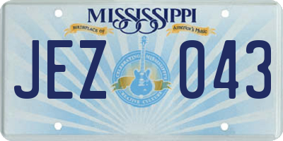 MS license plate JEZ043