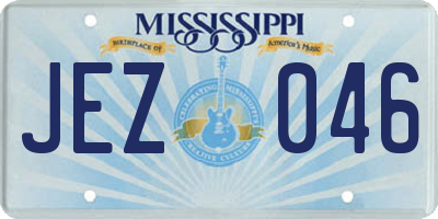 MS license plate JEZ046
