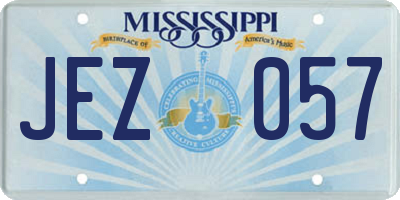 MS license plate JEZ057