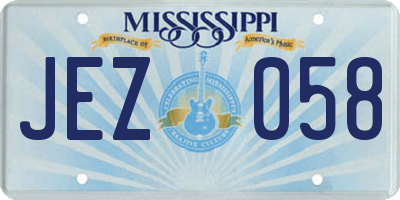 MS license plate JEZ058