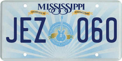 MS license plate JEZ060