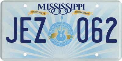 MS license plate JEZ062
